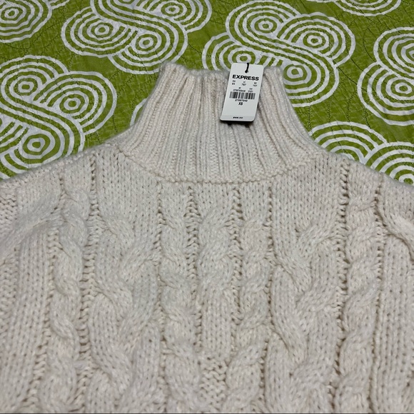 Express Cable knit fringe shoulder sweater dress. XS. NWT. - Picture 11 of 11